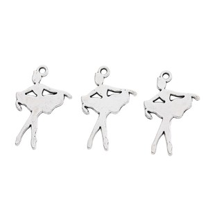 Pendentif en alliage de zinc bronze antique avec silhouette de ballerine dansante pour cadeau de récital de <span class=keywords><strong>danse</strong></span> - Product Image 3