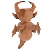 Peluche démon marron gothique, poupée en peluche diable cornu avec ailes de chauve-souris, décoration d'Halloween effrayante, cadeau pour les fans d'horreur