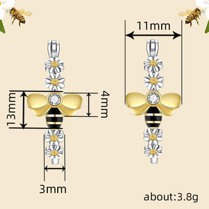 Orecchini a Cerchio a Forma di Ape per Donne, Stile Naturale Carino, Accessori per Orecchie da Indossare Ogni Giorno - Product Image 5