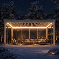 Pergola motorisée moderne en aluminium économique avec lames orientables, protection UV UPF 50+, imperméable, écologique, pour terrasse extérieure et balcon