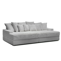 Sofá Cama Individual y de Dos Plazas de Pana Gruesa a Rayas, Suave, en Colores Negro, Gris y Blanco, para Sala de Estar, Disponible en Nuestros Concesionarios en EE. UU.