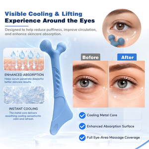 Masseur oculaire ergonomique en forme de U s'adaptant au pont nasal <span class=keywords><strong>pour</strong></span> une circulation améliorée, applicateur à micro-points et tête de massage lisse - Product Image 2