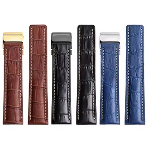 Correas de reloj de piel de becerro de 22mm y 24mm para <span class=keywords><strong>Breitling</strong></span>, correa de reloj de cuero, pulsera negra, marrón, azul, correa de reloj masculina - Product Image 6