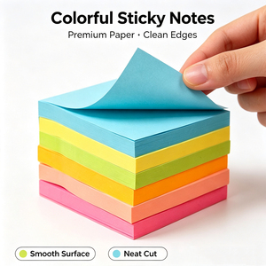 Blocs-notes autocollants carrés colorés SK, blocs-notes adhésifs faciles à déchirer - Product Image 6
