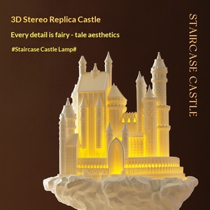 Staircase Castle Aromatherapy Lamp Warm White <b>LED</b> Night <b>Light</b> <b>Diffuser</b> For Home Fragrance Decoration - Product Image 2