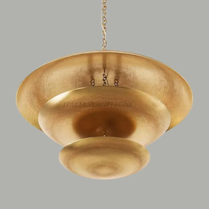 Lustre LED moderne en laiton de style Mid-Century, suspension multi-lumières, hauteur réglable, télécommande, luminaire de plafond pour salle à manger - Product Image 2