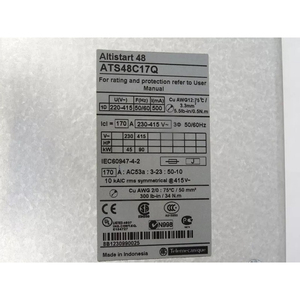 Sch-neider ATS48C17Q Variador de Frecuencia para Motor Asíncrono Altistart 48 162A 230 a 415V 37 a 132kW - Product Image 6