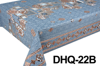 Goedkope waterdichte luxe vintage PVC gouden tafelkleed groothandel geborduurd tafelkleed