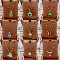 Collier en or 18 carats avec zircon de style coréen, pendentif trèfle à quatre feuilles, bijoux de mode pour femmes, vente en gros, ne ternit pas
