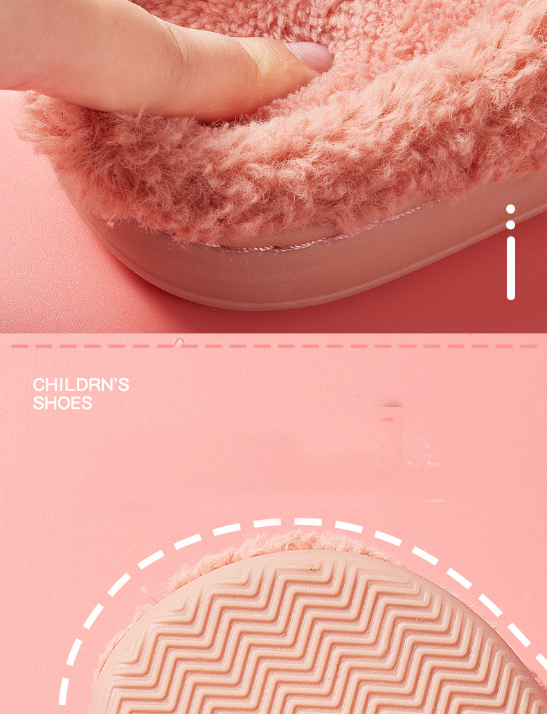 Children's Slippers Winter Warm Plush Slippers Bedroom Cotton House Shoes for Kids