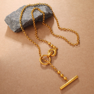 Collares de cadena con cierre en T de moda europea y americana al por mayor, delicados collares largos para suéter, ambiente otoño-invierno - Product Image 3