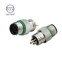 Câble de soudage industriel M12 circulaire électrique 8 broches en cuivre plaqué or IP67 étanche, prise mâle angulaire personnalisée pour panneau