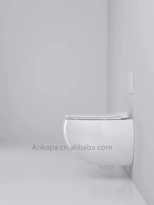Baño colgado en la pared inodoro <span class=keywords><strong>UF</strong></span> cubierta cisterna oculta inodoro forma de huevo montado en la pared inodoro de cerámica - Product Image 6