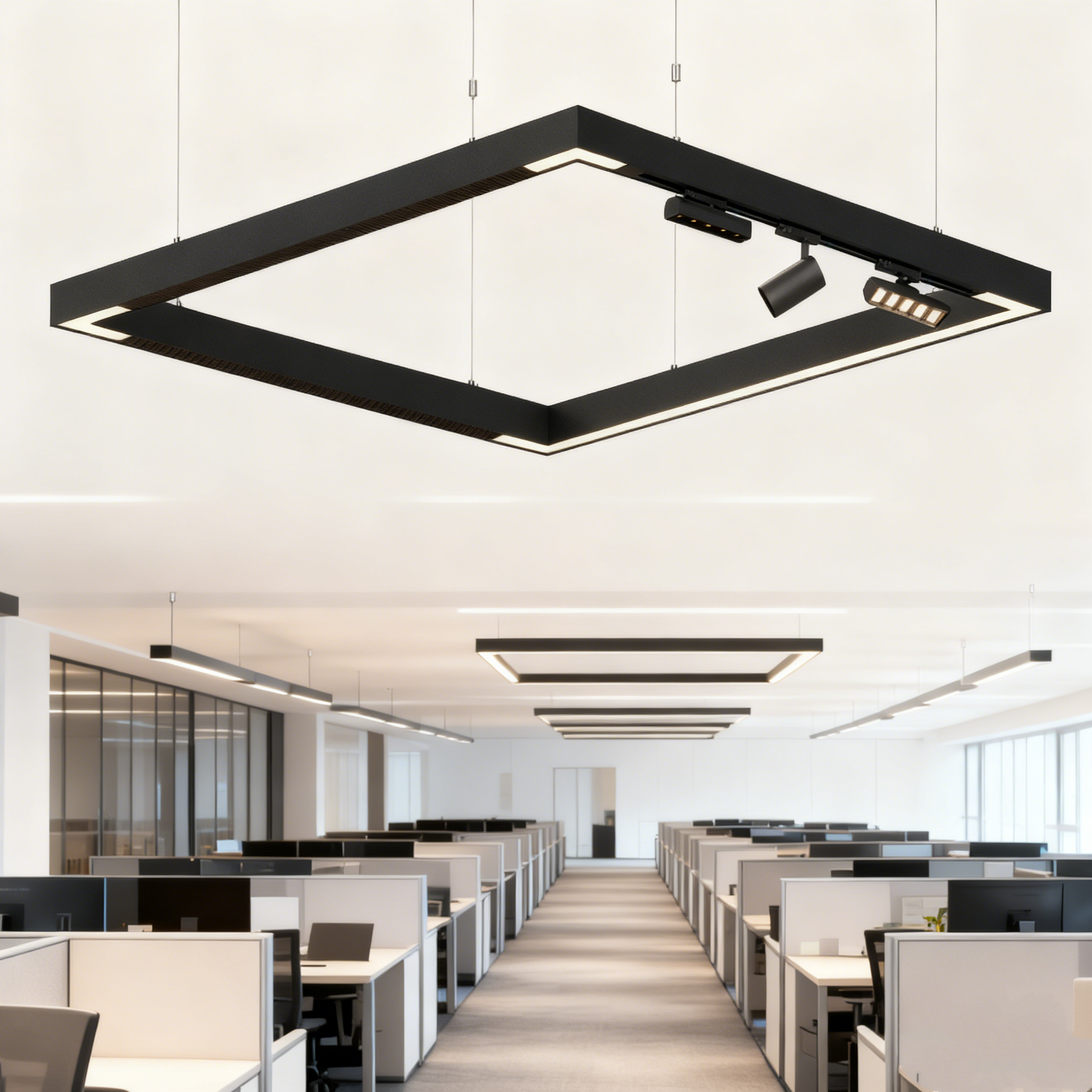 Indoor Led Linear Track Lighting DALI Triac Ceiling Mounted Hanging Lamp DIY Customized 3 Phase Rail Pendant Linear Lights