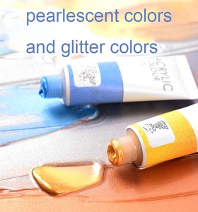 LISI Wholesale 22ML Rich Fluorescent <span class=keywords><strong>Pastel</strong></span> Pearl Color Artist Acrylic Set for Glass Canvas 48 Colors for Beginners - Product Image 6