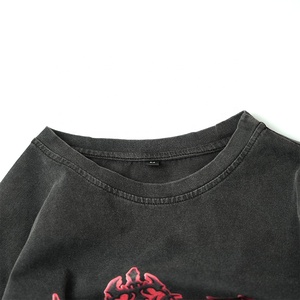 Custom Acid Washed Sweatshirt t Shirt Screen Print Double Layered <strong>Long</strong> Sleeve Boxy <strong>Tshirts</strong> - Product Image 5