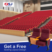 Sièges de salle de conférence commerciaux avec tablette d'écriture pliable, chaise d'auditorium ergonomique pour la construction de campus éducatifs
