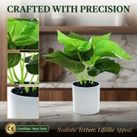 Offre Spéciale : Plante Artificielle en Pot de 34 cm, Feuilles Vertes Réalistes, Pot Blanc, Prix de Gros, OEM Personnalisé en Gros, Expédition Mondiale Rapide