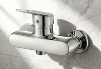 Robinet de douche mural à poignée unique en alliage de zinc, eau chaude et froide, pour salle de bain, baignoire, appartement, hôtel