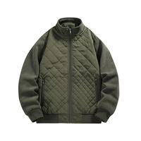 Blouson Bomber Homme Vintage Transfrontalier Matelassé Fin Col Montant Piqué Losanges Imperméable Respirant Décontracté Printemps Polyester