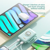 Batterie externe en plastique auto-connectée 20 000 mAh au lithium-ion, haute capacité, chargeur mobile portable, cadeau premium, vente en gros