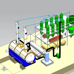 Waste Motor Oil Recycling to Diesel Distillation Machine 10 TPD