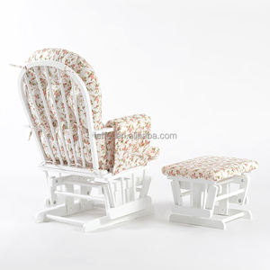 Fauteuil à bascule en bois de style Mid-Century Modern pour allaitement et relaxation dans la chambre de bébé - Product Image 4