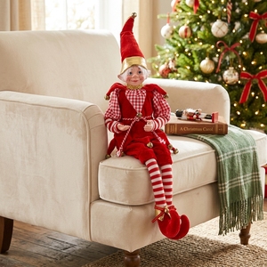 Statue de gnome de jardin fantaisie en feutre bordeaux, design personnalisé, extra grande, décoration commerciale de Noël - Product Image 1