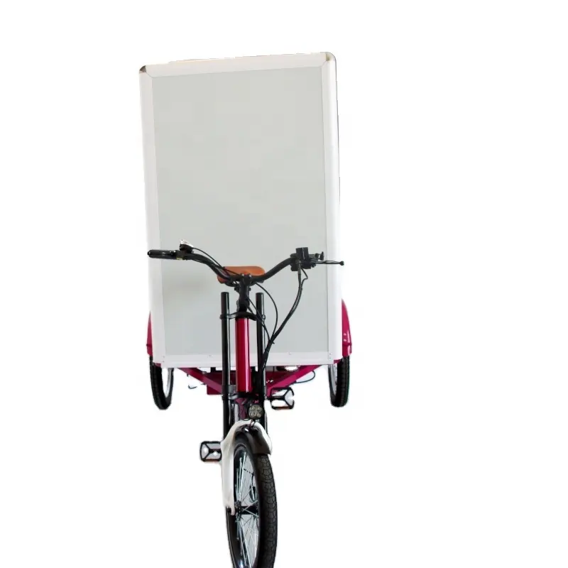 Bicicleta elétrica de carga para ciclomotor de compras, bicicleta elétrica de transporte de carga triciclo de três rodas para frete de alimentos e restaurantes