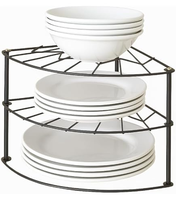 Étagère à épices en fer à 3 niveaux, support de rangement d'angle pour condiments, support de rangement de cuisine pour ustensiles