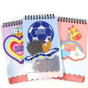 2023 Die cut shape double metal spiral free sample customized design cartoon notebook for promotional gift