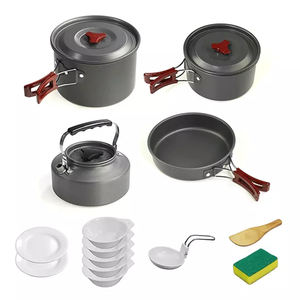 Juego de utensilios de cocina para acampada, equipo de cocina para mochilero, con sartén, <span class=keywords><strong>olla</strong></span> de acampada, 4-5 personas - Product Image 1