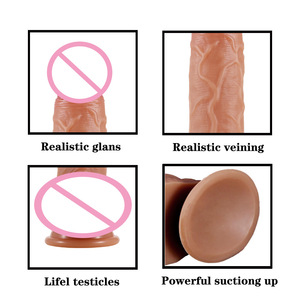 Jiuxi - Vibrador de Silicona Líquida de Gran Tamaño, Masturbador Femenino, Vibrador AV, Juguete Sexual para Adultos, Dildo Marrón Simulado - Product Image 3