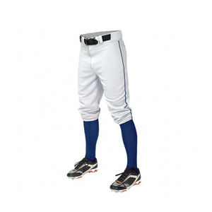 White Pinstripe Baseball Pants with <b>Belt</b> Loops <b>Elastic</b> Hem Custom Team Sportswear Pro Fit Athletic Youth Adult Baseball Bottoms - Product Image 3