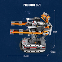 Reobrix 99002 MOC Space Wars, Nave Antiaérea Eléctrica sin Armas, Arma Militar Estelar, Bloques de Construcción de Plástico RC, Sets de Ladrillos, Juguetes