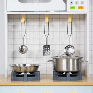 Cocina de Juguete de Madera para Niños con Microondas, Horno, Estufa y Fregadero, Juego de Cocina de Juguete Color Azul Pastel para Niños Pequeños - Product Image 5