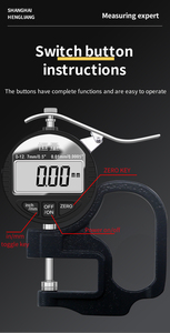 Hengliang High-Precision Indicador Digital 0-12.7mm/0.01mm Mostrador Eletrônico Medidor de Espessura Indicadores Metermeasurement - Product Image 6