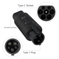 Adaptateur EV de type 2 à type 1, convertisseur de charge EV 32A, adaptateur sans fil avec crochet