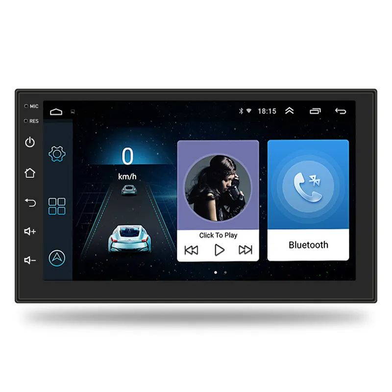 Pemutar Mp5 Mobil Radio 7 inci, sistem musik Mobil Mp5 dinamis layar sentuh Android Hd1080p dengan tautan cermin dan navigasi Gps