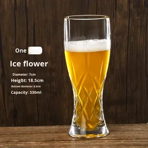 Chope à bière en verre texturé torsadé élégant avec une construction transparente comme du cristal pour les fêtes à la maison, les barbecues en plein air et la détente quotidienne - Product Image 6
