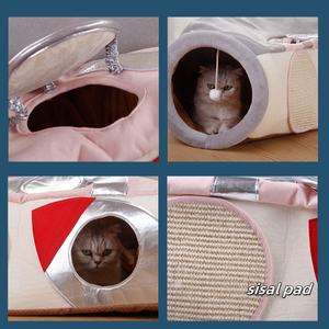 2025 Nieuwe Kattentunnelhok Voor Huisdieren Spelen Tunnelbuis Met Pluche Ballenveer Speelgoed Afneembaar Schattig Kiekeboe Kat Tunnelbed - Product Image 2