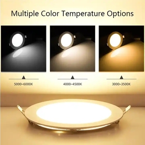 LED ultra-fino luz embutida luz do painel 9w12w circular quadrado engenharia alumínio luz de teto escondida - Product Image 6