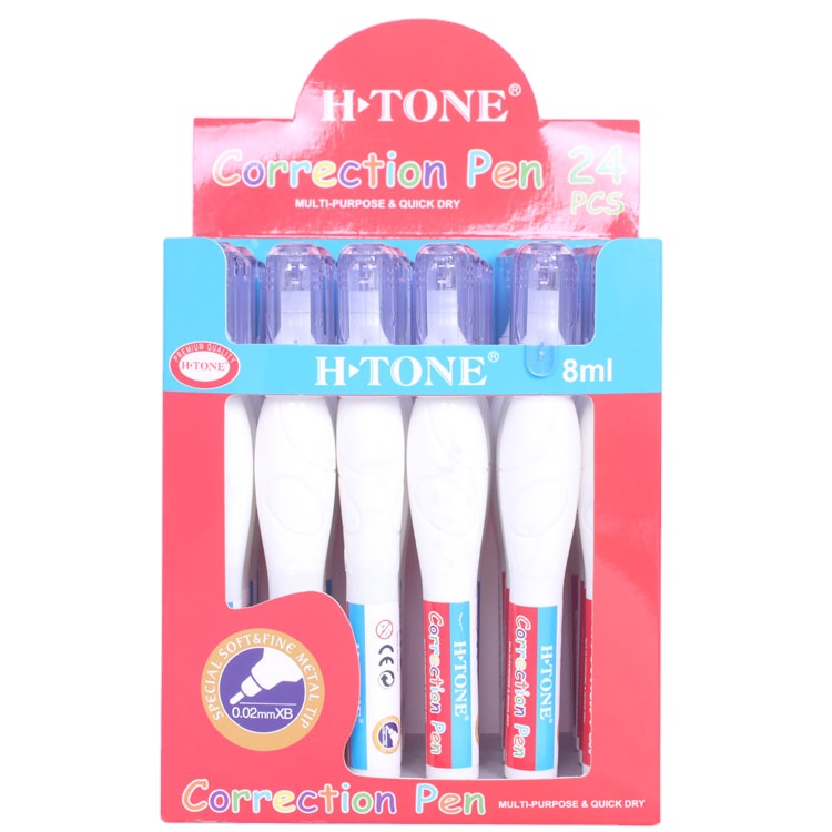 Рекламные офисные и школьные принадлежности, быстросохнущая корректирующая ручка с металлическим наконечником и длинным цилиндром, нетоксичные ручки для коррекции бумаги 8 мл