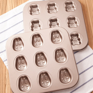 Baking Mold 9 Cavity Cartoon Bunny Panda Paw Cake Mold Non Toxic Oven Safe For Baking Pastry Tools - Product Image 1