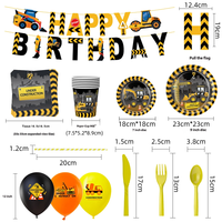 Artículos para Fiestas de Cumpleaños con Temática Arquitectónica, Decoración de Mesa para Fiesta de Excavadora, Platos de Papel, Servilletas, Tenedores