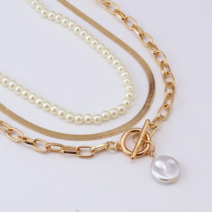 Collar de Moda con Varias Capas, Imitación de Perlas, Cadena Dorada, Joyería para Mujer, Collar Moderno y Elegante - Product Image 4