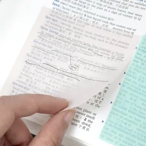 Recém-chegado colorido transparente pet 50 folha um almofada transparente notas adesivas transparentes