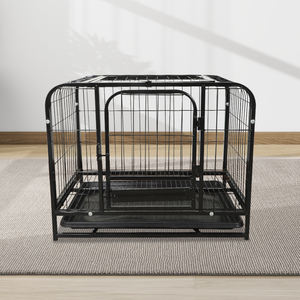 Vente en gros de chenil pliable intérieur/extérieur pour chiens Cage tubulaire en métal robuste noire Cages pour animaux de compagnie à vendre moderne pour chiens - Product Image 1