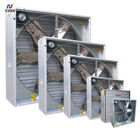 Tailles variables Montage mural Type de boîte Extracteur d'air industriel Ventilation de serre de volaille Ventilateur d'extraction Push Pull