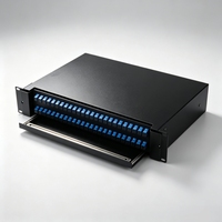 Caja Terminal de Fibra Óptica SC de 2U y 48 Puertos con Cajón Extraíble, Panel de Conexiones ODF de Alta Resistencia para Montaje en Rack, para Redes de Centros de Datos FTTH